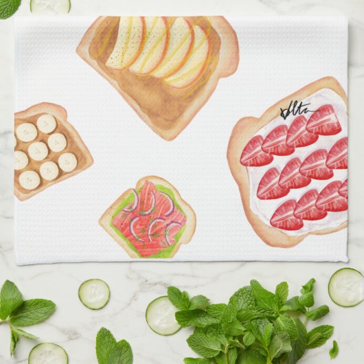 Toasts und Sandwiches Geschirrtuch (Gefaltet)