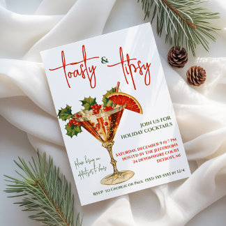 Toasty & Tipsy, Martini, Holiday Cocktail Party Einladung
