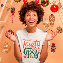 Toasty und Tipsy Weihnachtskalligraphie T-Shirt
