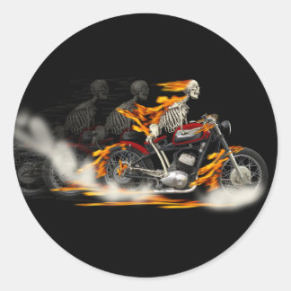 Toath Metal Motorradfahrer Gummi brennen Runder Aufkleber