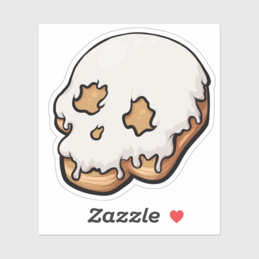 Toath Sweet Skull Doughnut Aufkleber (Blatt)