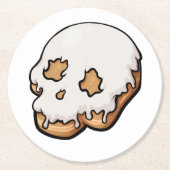 Toath Sweet Skull Doughnut Runder Pappuntersetzer (Vorderseite)