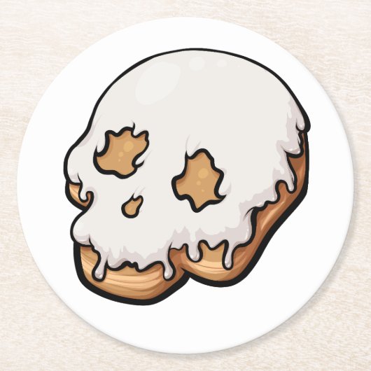 Toath Sweet Skull Doughnut Runder Pappuntersetzer (Vorderseite)