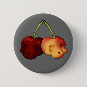 Toathly Sweet Cherry Skull Button