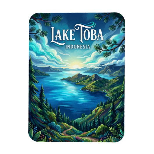 Toba-See Indonesien Magnet (Vertikal)