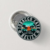 Tobacco Caye Belize Retro Sunset Souvenirs 60er Button (Vorne & Hinten)