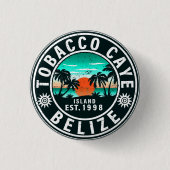 Tobacco Caye Belize Retro Sunset Souvenirs 60er Button (Vorderseite)