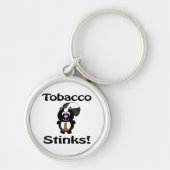 Tobacco stinks Skunk Awareness Design Schlüsselanhänger (Vorne)