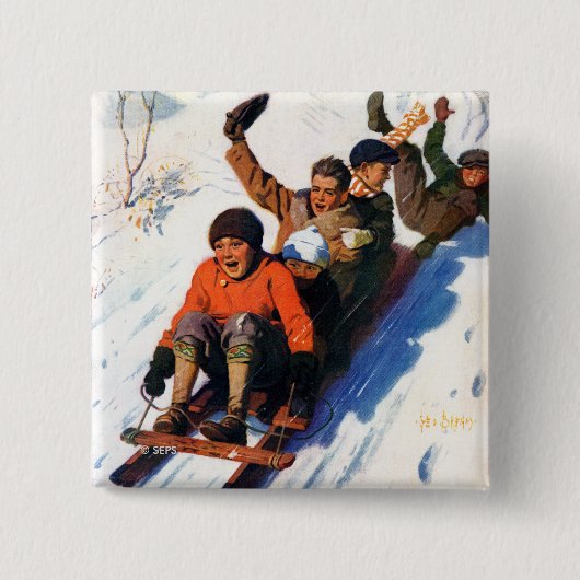 Tobagganing Button (Vorderseite)