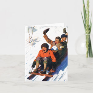 Tobagganing Feiertagskarte