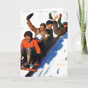 Tobagganing Feiertagskarte