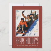 Tobagganing Feiertagskarte (Vorderseite)