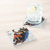 Tobagganing Glasuntersetzer (Schrägansicht)