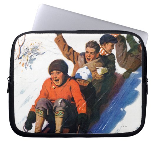 Tobagganing Laptopschutzhülle (Vorderseite)