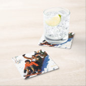 Tobagganing Rechteckiger Pappuntersetzer (Vor Ort)