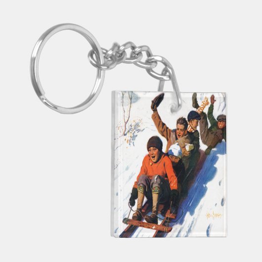 Tobagganing Schlüsselanhänger (Vorderseite links)