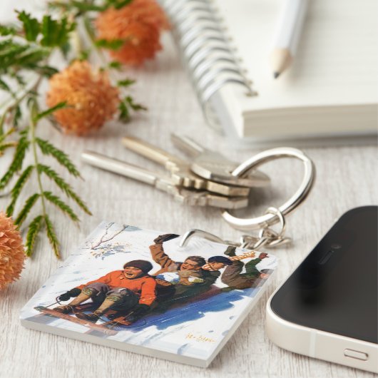 Tobagganing Schlüsselanhänger (Vorderseite rechts)