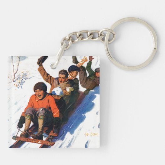 Tobagganing Schlüsselanhänger (Rückseite)