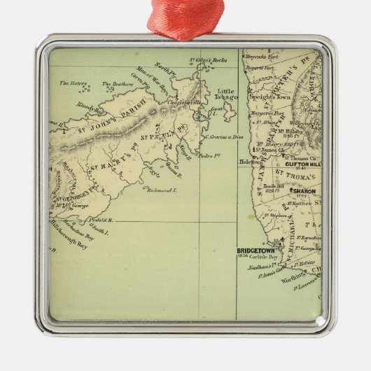 Tobago Barbados Ornament Aus Metall (Vorne)