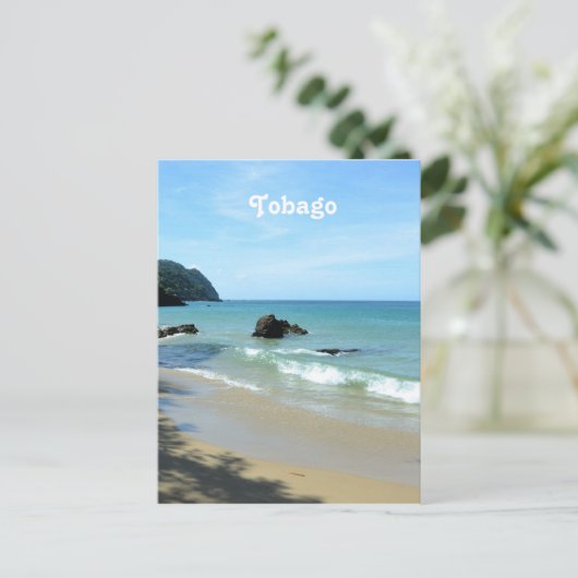 Tobago Beach Postkarte (Stehend Vorderseite)