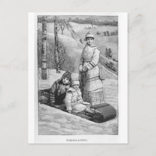 Tobagonnings Vintage Viktorianische Weihnachtsgrüß Feiertagspostkarte