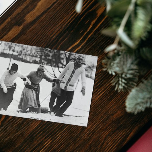 Tobbogan-Party 1910 Karte