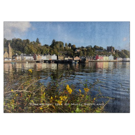 Tobermory, Insel Mull, Schottland mit Blume Schneidebrett (Vorderseite)