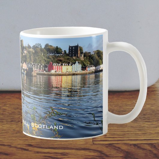 Tobermory, Isle of Mull, Scotland with Flowers Kaffeetasse