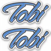 Tobi Name blue Aufkleber Sticker Stickerset (Vorderseite)