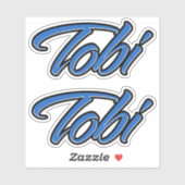 Tobi Name blue Aufkleber Sticker Stickerset (Blatt)