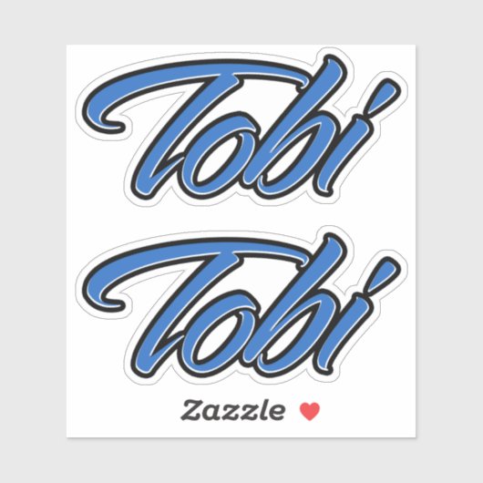 Tobi Name blue Aufkleber Sticker Stickerset (Blatt)