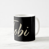 Tobi Name whitegold Tasse Teetasse Kaffeetasse (VorderseiteRechts)