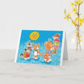 Tobi Teddybär und Freunde Karte (Gelbe Blume)