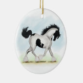 Tobiano Sinti und Roma Vanner Horse Keramik Ornament (Rechts)