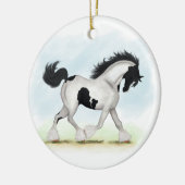 Tobiano Sinti und Roma Vanner Horse Keramik Ornament (Links)