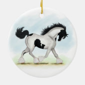 Tobiano Sinti und Roma Vanner Horse Keramik Ornament (Hinten)