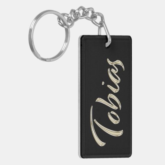 Tobias Name whitegold Schlüsselanhänger Anhänger (Vorderseite links)