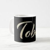Tobias Name whitegold Tasse Teetasse Kaffeetasse (Vorderseite Links)