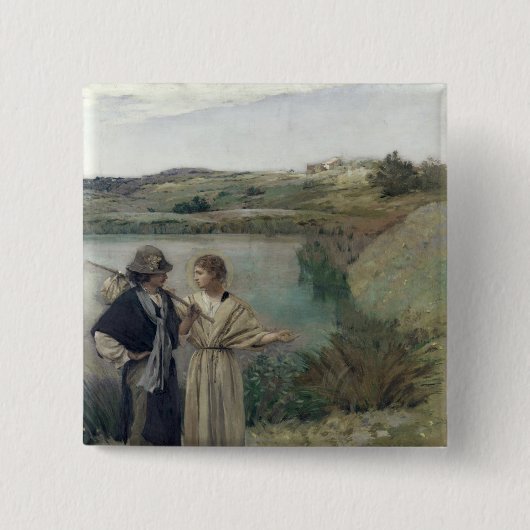 Tobias und das Erzengel-RAPHAEL Button (Vorderseite)