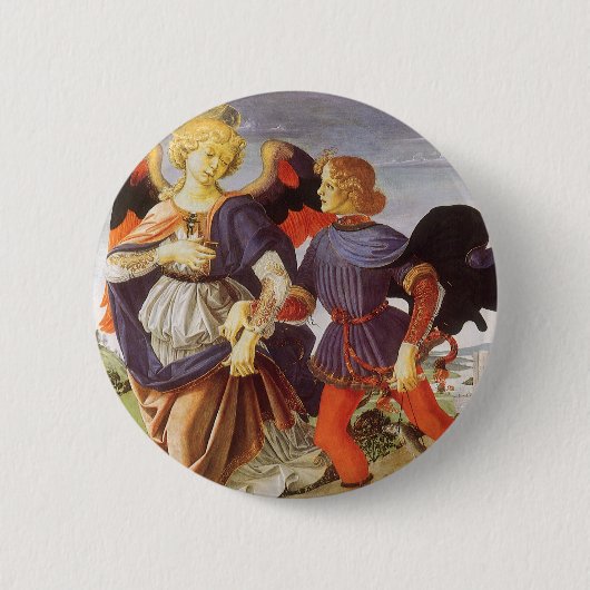 Tobias und der Engel von Andrea del Verrocchio Button (Vorderseite)