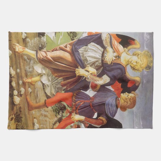 Tobias und der Engel von Andrea del Verrocchio Geschirrtuch (Horizontal)