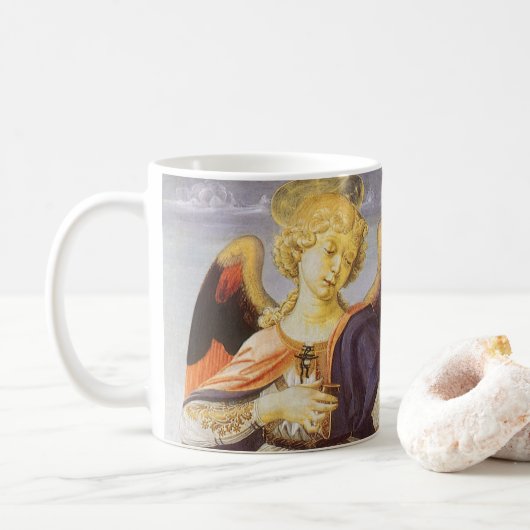Tobias und der Engel von Andrea del Verrocchio Kaffeetasse (Mit Donut)