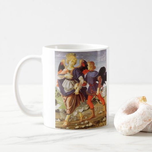 Tobias und der Engel von Andrea del Verrocchio Kaffeetasse (Mit Donut)