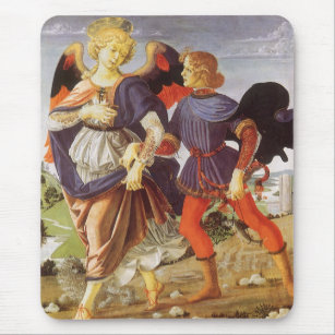 Tobias und der Engel von Andrea del Verrocchio Mousepad