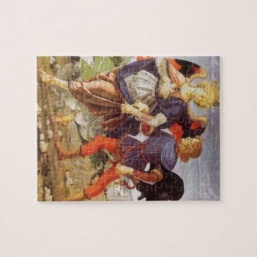 Tobias und der Engel von Andrea del Verrocchio Puzzle (Horizontal)