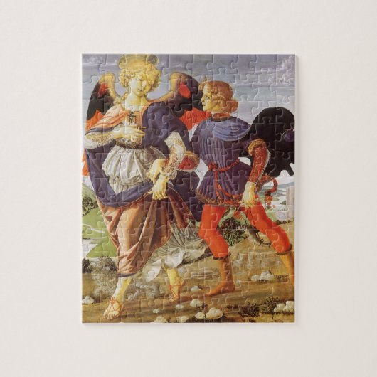 Tobias und der Engel von Andrea del Verrocchio Puzzle (Vertikal)