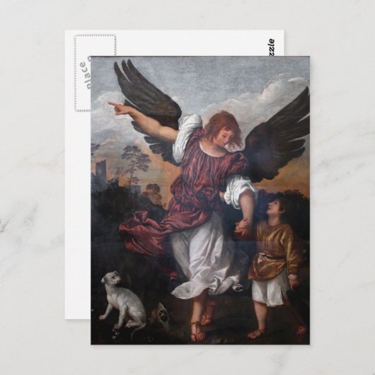 Tobias und der Erzengel Raphael - Tizian Postkarte (Vorne/Hinten)