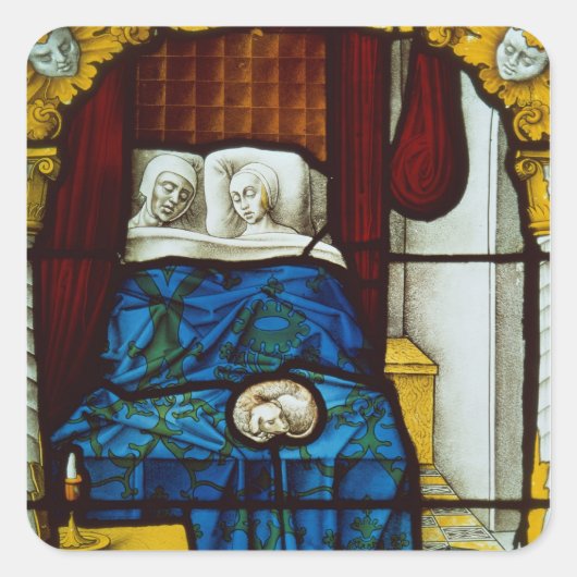 Tobias und Sarah im Bett Quadratischer Aufkleber (Vorderseite)