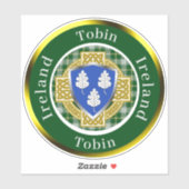 Tobin Irish Shield/Celtic Cross Personalisiert Aufkleber (Blatt)