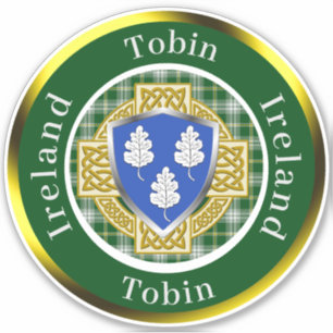 Tobin Irish Shield/Celtic Cross Personalisiert Aufkleber